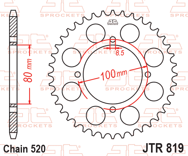 REAR SPROCKET JTR819.46 JT 520