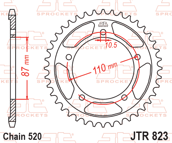 REAR SPROCKET STEEL JTR823.49
