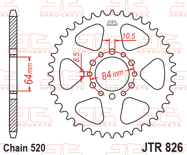REAR SPROCKET STEEL JTR826.47