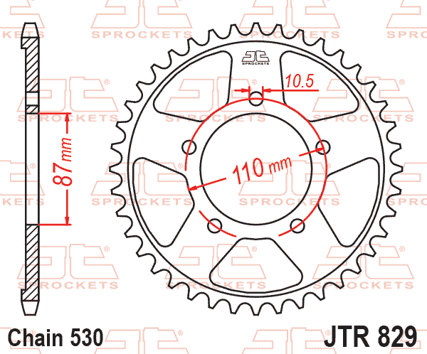 REAR SPROCKET STEEL JTR829.44