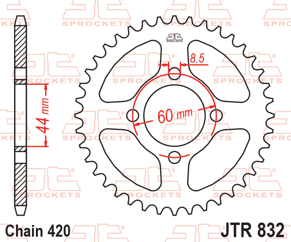 REAR SPROCKET JTR832.52 JT 420