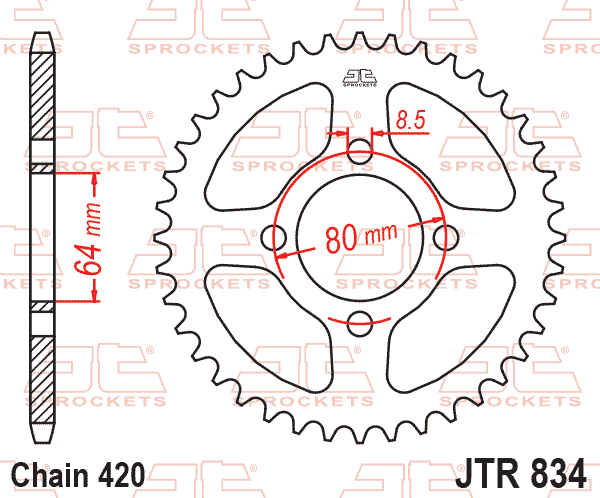 REAR SPROCKET JTR834.37 JT