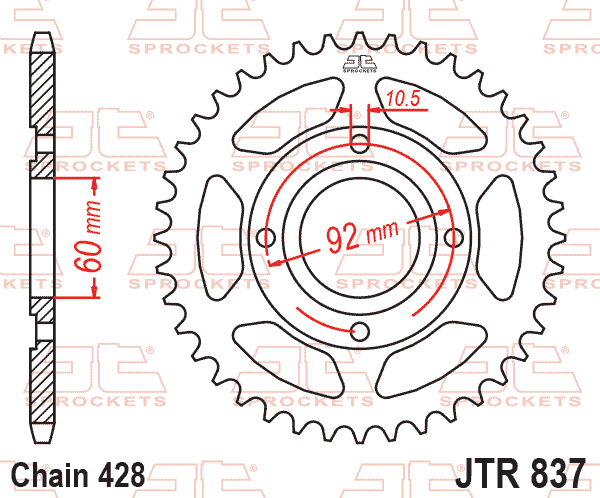 REAR SPROCKET JTR837.39 JT