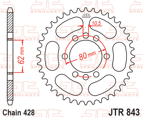 REAR SPROCKET JTR843.50 STEEL