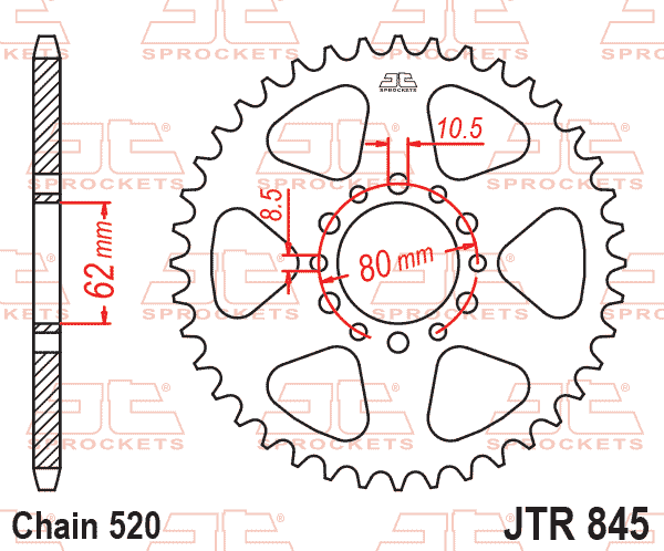 REAR SPROCKET JTR845.43 STEEL