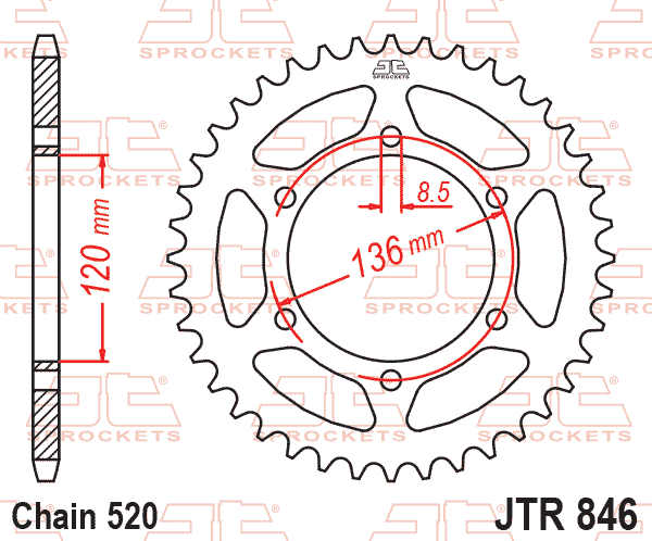 REAR SPROCKET JTR846.39 JT