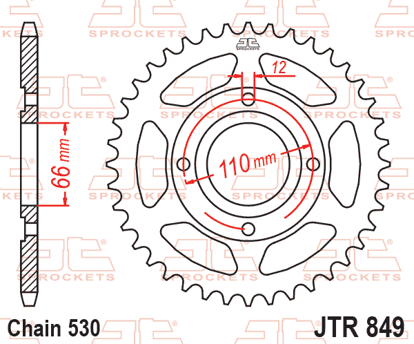 REAR SPROCKET JTR849.38 JT 530