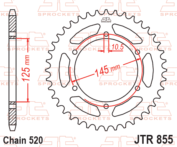 REAR SPROCKET JTR855.46 JT BLACK