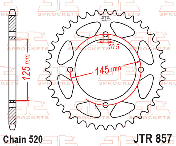 REAR SPROCKET JTR857.40 JT 520