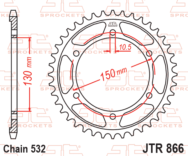 REAR SPROCKET JTR866.38 JT