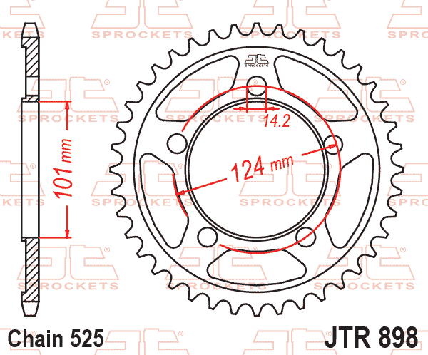 REAR SPROCKET STEEL JTR898.44