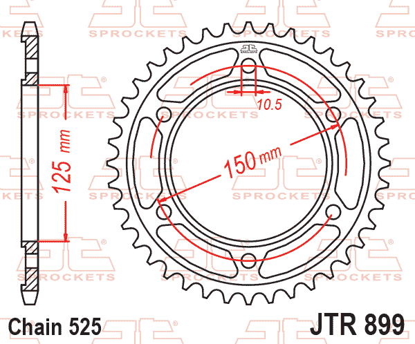 REAR SPROCKET STEEL JTR899.45