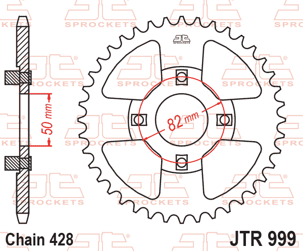 REAR SPROCKET JTR999 STEEL 42T