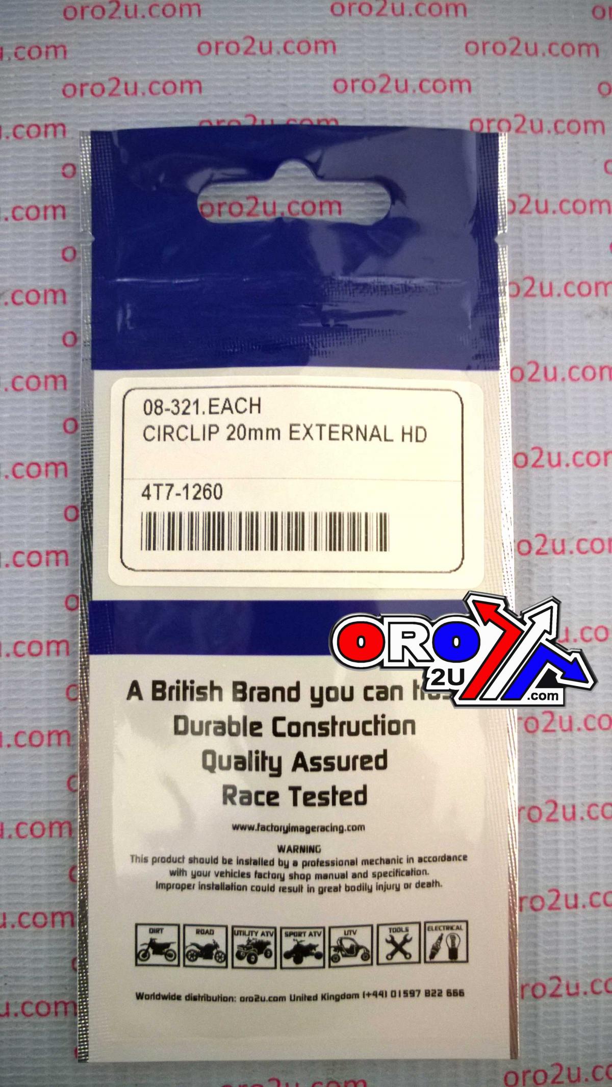 CIRCLIP 20mm EXTERNAL HD