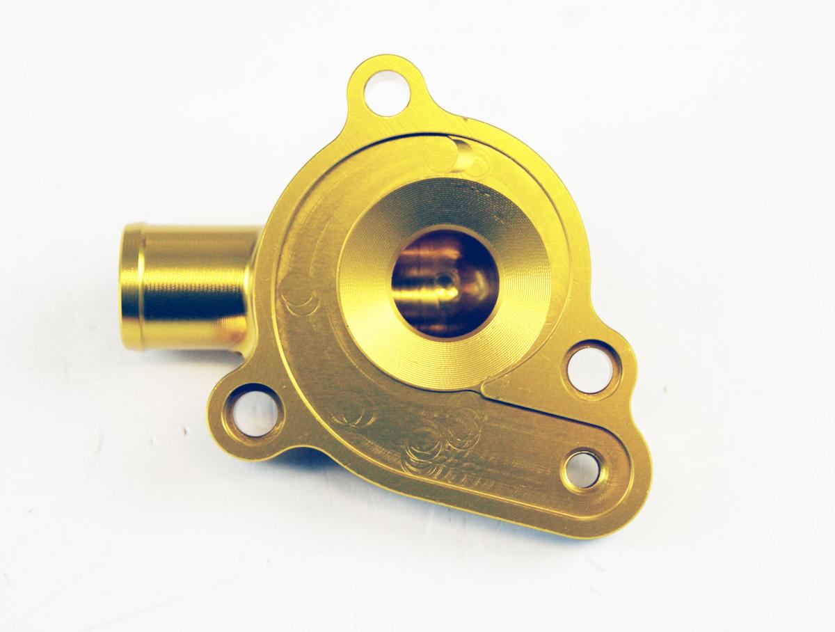 WATER PUMP COVER 01-08 RM125, FIR BILLET ALLOY GOLD 17411-36F00, STANDARD WATER PUMP COVER