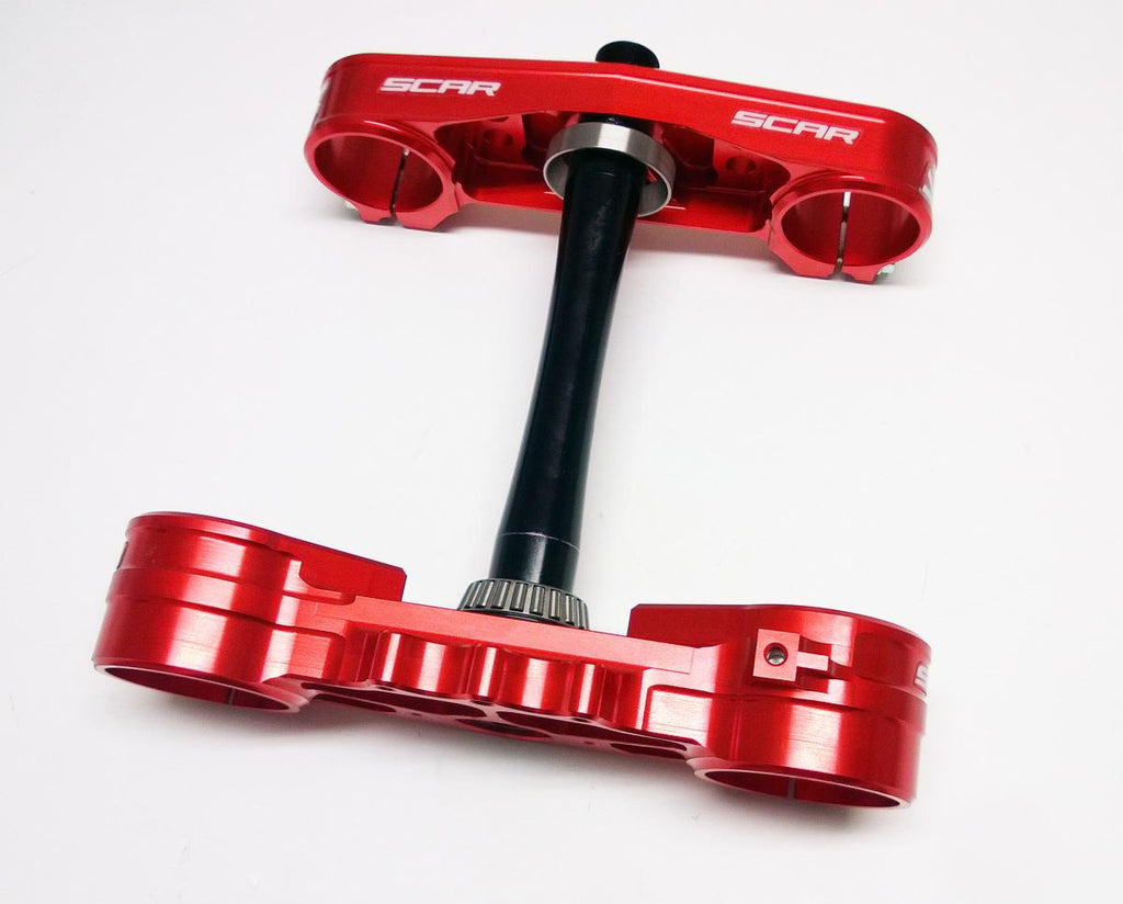 TRIPLE CLAMPS RED 97-07 HONDA CR CRF 125 250 450 R 22mm OFFSET 53219-KZ3-J20 SCAR S2418