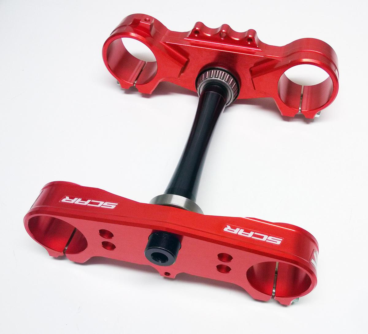 TRIPLE CLAMPS RED 97-07 HONDA CR CRF 125 250 450 R 22mm OFFSET 53219-KZ3-J20 SCAR S2418