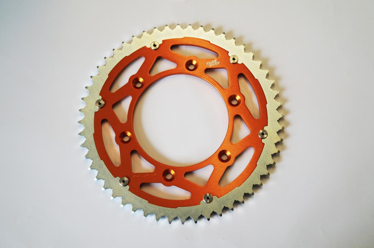 REAR SPROCKET TWINRING KTM, VERTEX 892-897DUOOR50, ORANGE, 707576 ALLOY & C45 STEEL