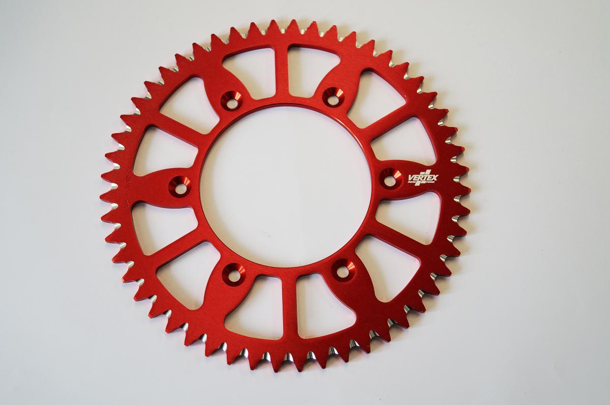 REAR SPROCKET VERTEX ALLOY 210, VERTEX 892-210ECRD53, RED, 7075T6 ALLOY