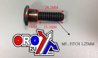 DISC ROTOR BRAKE BOLT FRONT/REAR WITH THREAD LOCK, M8 x 24MM BOSS 9.9x6 HONDA