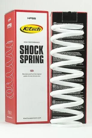 Shock Absorber Spring - 39N (63x250) White, 63-250-39, HIGH PERFORMANCE SHOCK SPRING, K-TECH SUSPENSION, WP -10mm LOWERING