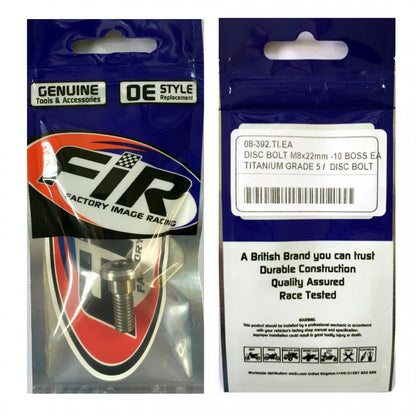 DISC BOLT M8x22mm -10 BOSS EA, TITANIUM GRADE 5 /DISC BOLT