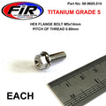 TITANIUM GR5 BOLT M5 x 14mm EACH, FLANGE OD: 9.90mm / HEX SIZE: 7mm, /