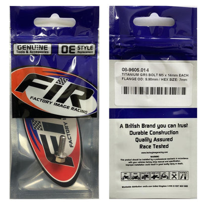 TITANIUM GR5 BOLT M5 x 14mm EACH, FLANGE OD: 9.90mm / HEX SIZE: 7mm, /