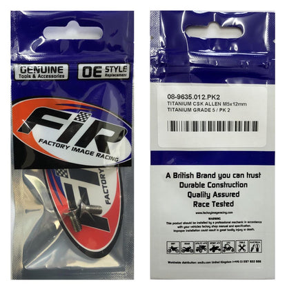 TITANIUM CSK ALLEN M5X12mm, TITANIUM GRADE 5 / PK 2