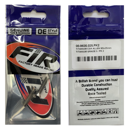 TITANIUM CSK ALLEN M5X25mm, TITANIUM GRADE 5 / PK 2