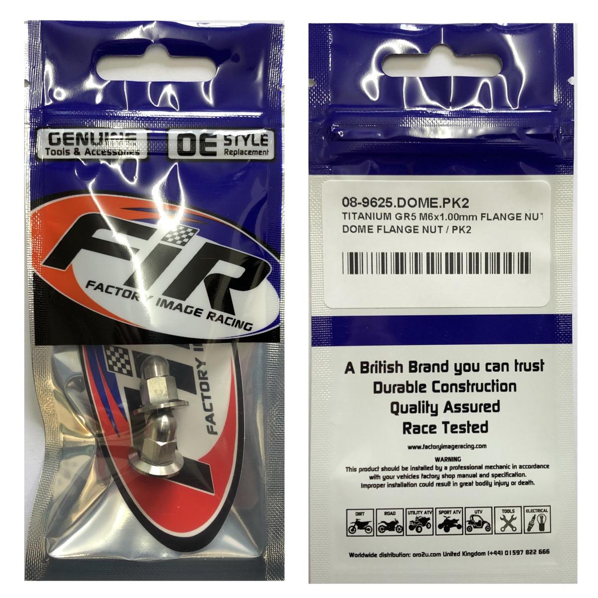 TITANIUM GR5 M6X1.00mm FLANGE NUT, DOME FLANGE NUT / PK2