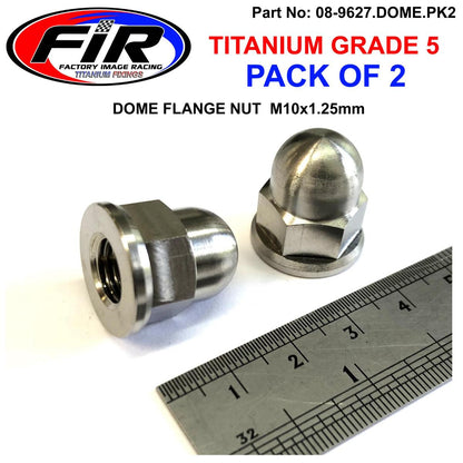 TITANIUM GR5 M10X1.25mm FLANGE NUT, DOME FLANGE NUT / PK2,