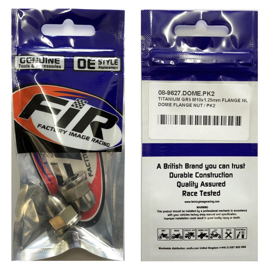 TITANIUM GR5 M10X1.25mm FLANGE NUT, DOME FLANGE NUT / PK2,