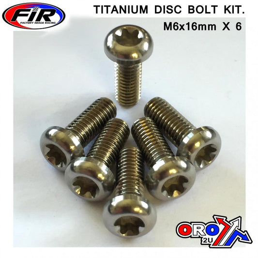 BOLT DISC M6x16mm HD TORX PK6, TITANIUM GRADE 5 /PACK OF 6