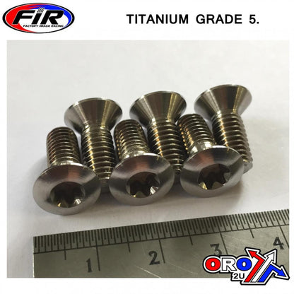 BOLT DISC TORX M6 x 13mm CSK, TITANIUM GRADE 5 /PACK OF 6
