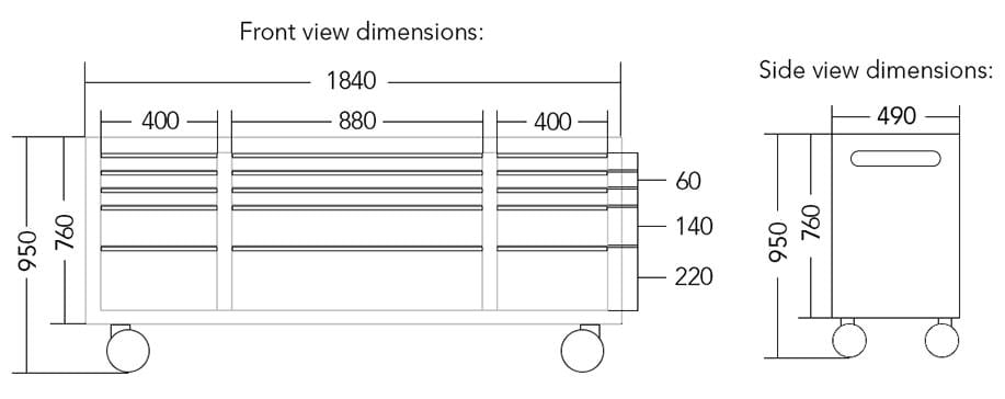 72 Brushed Stainless Steel Tool Chest Box 15 Drawers Solid Wooden Top