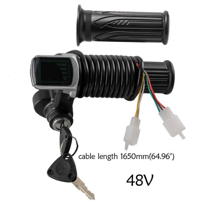 THROTTLE FOR 48V ELECTRIC MOTOR CONTROLLER, BUGGY BIKE QUAD MOTO DIY, TWIST THROTTLE WITH IGNITION