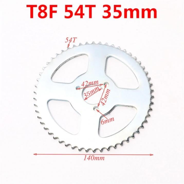 54T SPROCKET FOR 1800W 48V ELECTRIC MOTOR, TO FIT 44-8800 MOTOR KIT, FOR T8F CHAIN