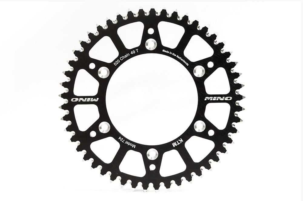 MINO REAR SPROCKET ALLOY BLK 4-HOLE, 420 CHAIN, MINO 25-691-48