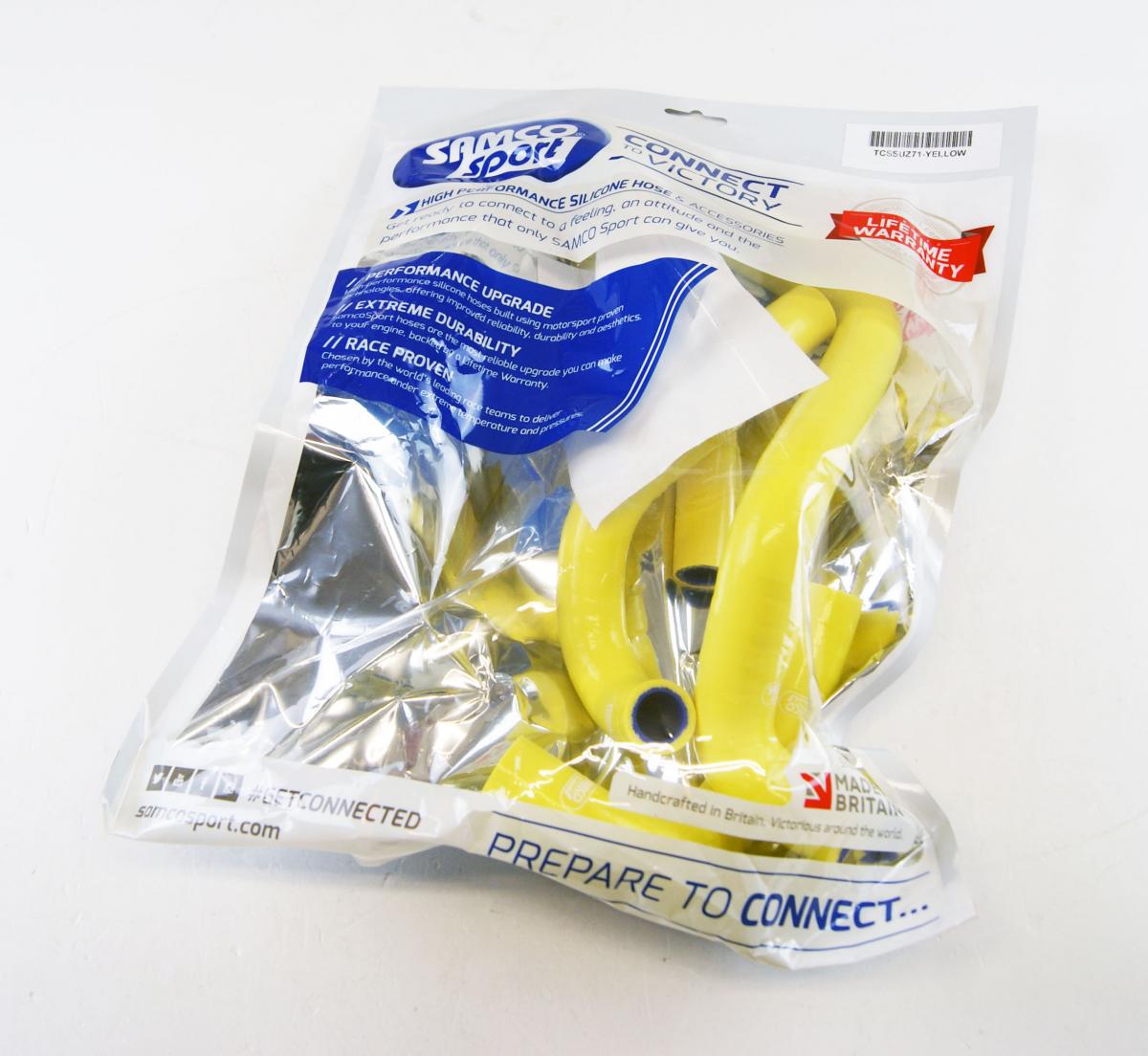 COOLANT HOSE 4 PIECE KIT YELLOW 19-26 SUZUKI 250 RM Z SAMCO SPORT SUZ-71-YE
