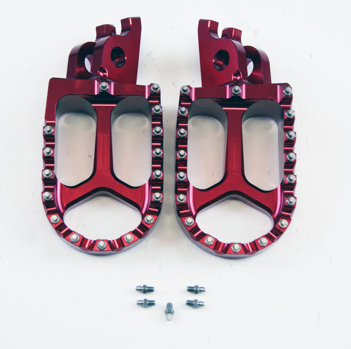 FOOT PEGS RED HONDA CR CRF, FIR ASF-01, CNC ALLOY