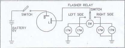FLASHER RELAY UNIT 2 PIN.6V / 17W X 2. UP-01559
