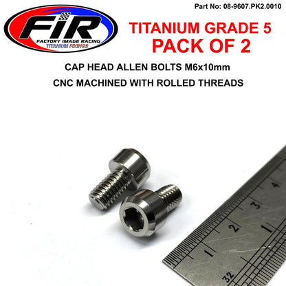 TITANIUM ALLEN BOLT M6x10, GRADE 5 TI - PACK OF 2