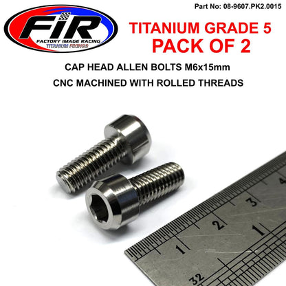 TITANIUM ALLEN BOLT M6x15, GRADE 5 TI - PACK OF 2