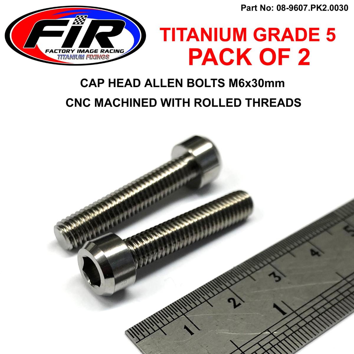 TITANIUM ALLEN BOLT M6x30, GRADE 5 TI - PACK OF 2