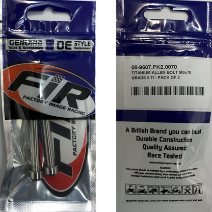 TITANIUM ALLEN BOLT M6x70, GRADE 5 TI - PACK OF 2