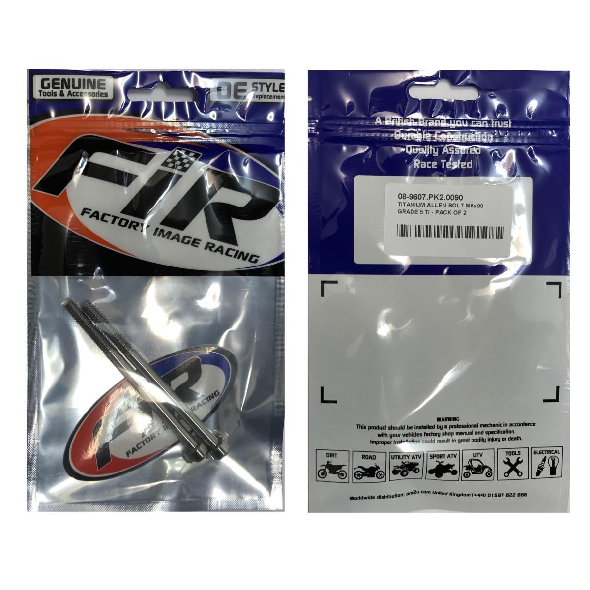 TITANIUM ALLEN BOLT M6x90, GRADE 5 TI - PACK OF 2