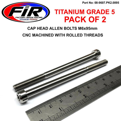 TITANIUM ALLEN BOLT M6x95, GRADE 5 TI - PACK OF 2