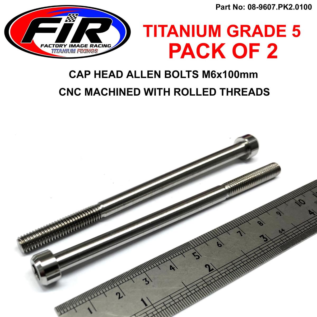 TITANIUM ALLEN BOLT M6x100, GRADE 5 TI - PACK OF 2