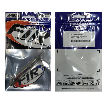 TITANIUM ALLEN BOLT M6x100, GRADE 5 TI - PACK OF 2